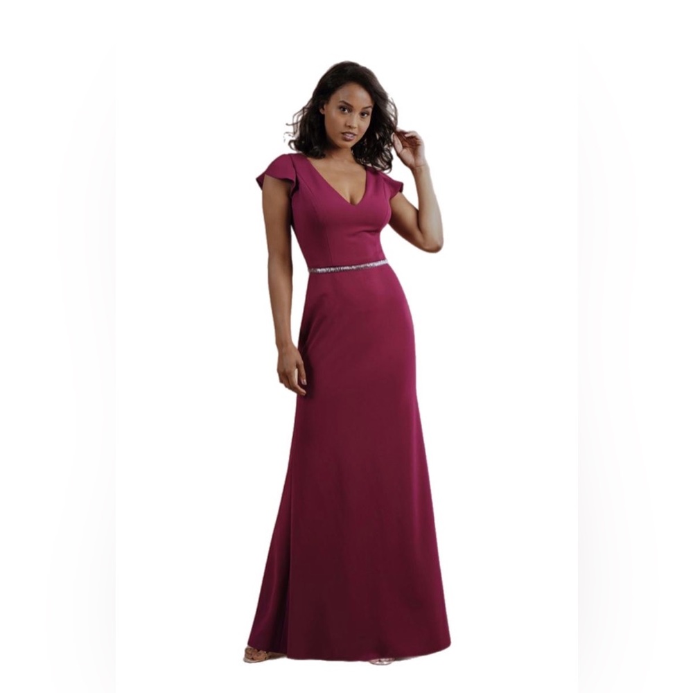 NWT! BELSOIE Stretch Crepe Dress w sequin belt Formal dress in Scarlet, …